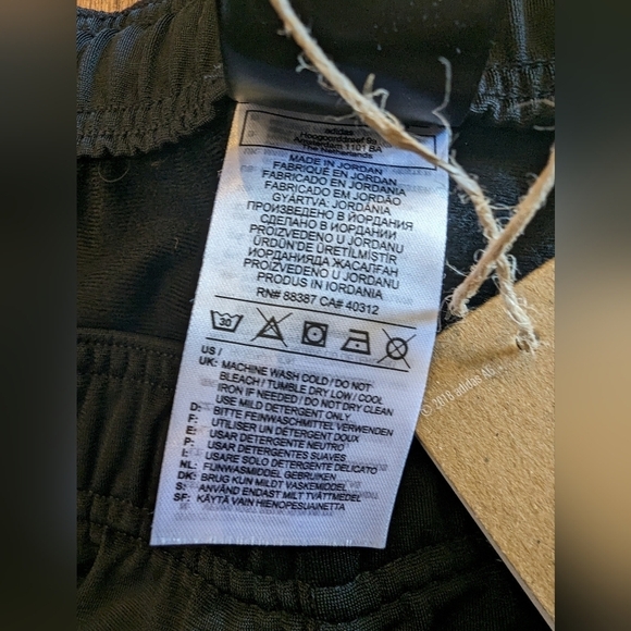 Adidas 3 stripe black Tricot track pants, mens Size Large - Picture 10 of 14